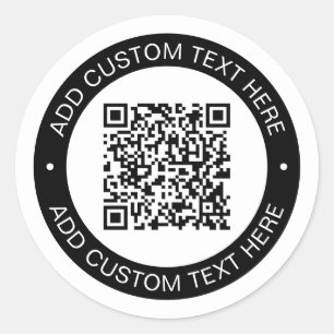 Sticker Rond Remplacez par votre propre code QR téléchargé ou v