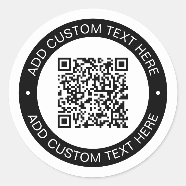 Sticker Rond Remplacez par votre propre code QR téléchargé ou v (Devant)