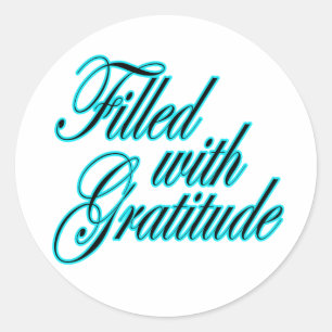 Sticker Rond Rempli d'autocollant de gratitude