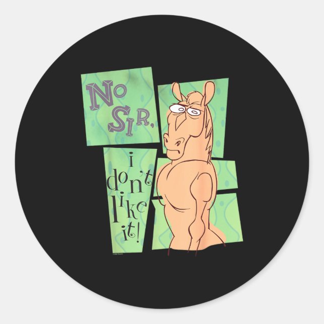 Sticker Rond Ren &amp; Stimpy No Sir I Don’t Like It  (Devant)