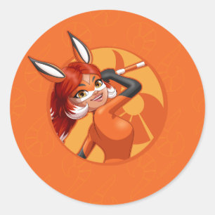 Sticker Rond Rena Rouge Orange Badge