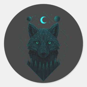 Sticker Rond Renard Astral - Esprit Cosmique Malin