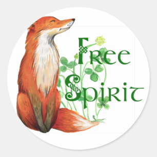 Sticker Rond renard d'esprit libre