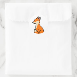 Sticker Rond Renard personnalisable