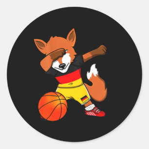 Sticker Rond Renard qui drible Allemagne Maillot de fans de bas