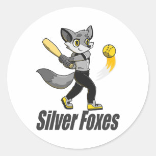 Sticker Rond Renards Argentés Softll 