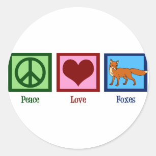 Sticker Rond Renards d'amour de paix