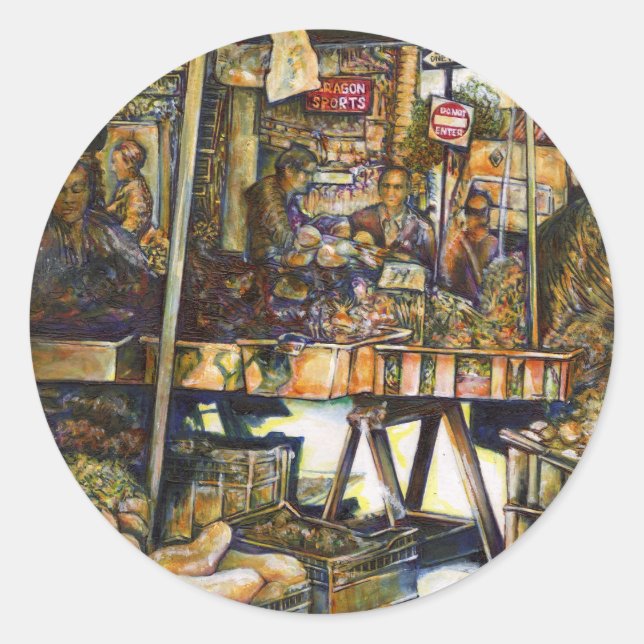 Sticker Rond Rend la créativité plus éclatante (Devant)