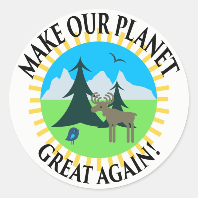STICKER ROND RENDEZ NOTRE PLANÈTE GRANDE ! (Devant)