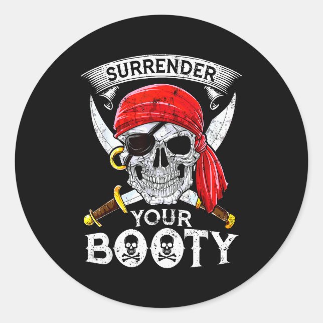 Sticker Rond Rendez Votre Taux De Fesses Crâne Drôle Jolly Roge (Devant)