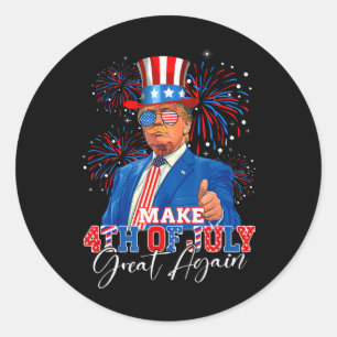Sticker Rond Rendre 4 juillet grand à nouveau Patriotique Firew