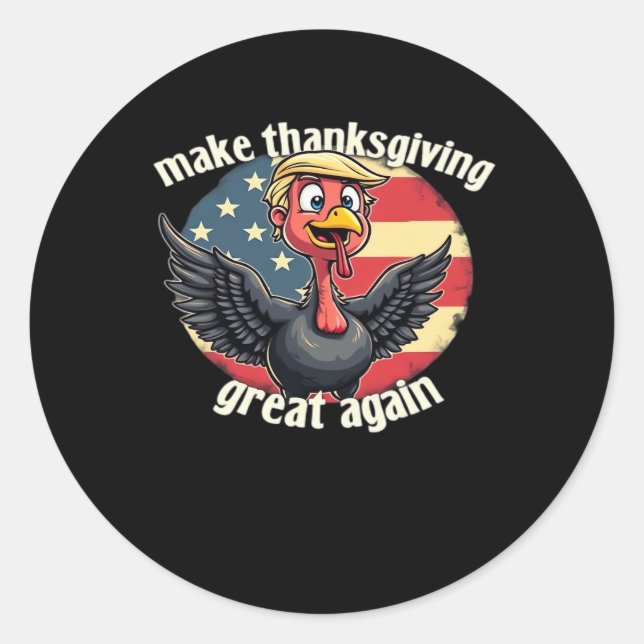Sticker Rond Rendre grand Thanksgiving à nouveau Thanksgiving (Devant)