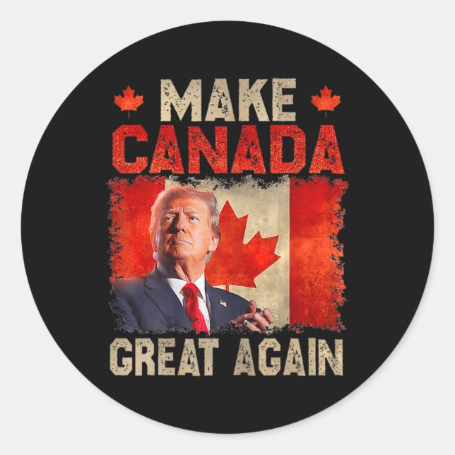 Sticker Rond Rendre la grandeur du Canada à nouveau drôle Prési (Devant)
