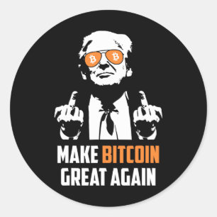 Sticker Rond Rendre le Bitcoin grand à nouveau amusant Maga Pro