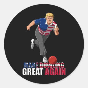 Sticker Rond Rendre le bowling super - Drôle Trump Bowling Gif