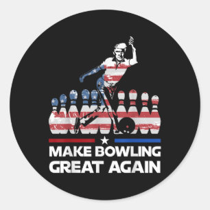 Sticker Rond Rendre le Bowling super encore drôle Trump Us drap