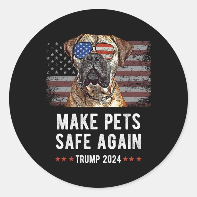 Sticker Rond Rendre les animaux en sécurité Bullmastiff Dog Tru (Devant)