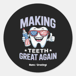 Sticker Rond Rendre les dents magnifiques à nouveau Dental Assi