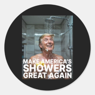Sticker Rond Rendre les douches de l'Amérique encore plus amusa
