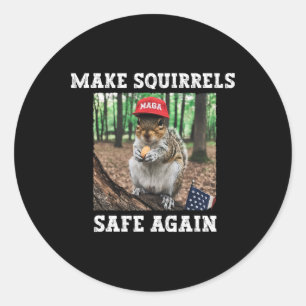 Sticker Rond Rendre les écureuils en sécurité à nouveau des écu
