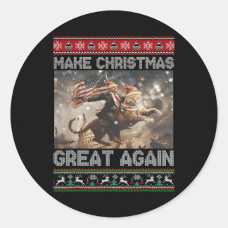 Sticker Rond Rendre Noël grand à nouveau Noël Noël amusant Trum