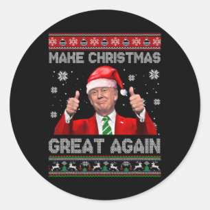 Sticker Rond Rendre Noël grand à nouveau Noël Noël amusant Trum