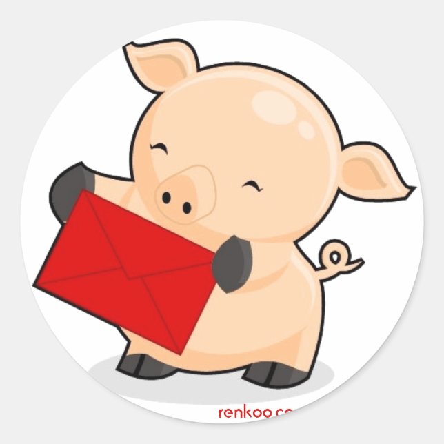 Sticker Rond Renkoo vous souhaite de la richesse, renkoo.com (Devant)