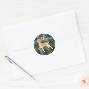 Sticker Rond Renne en or faux