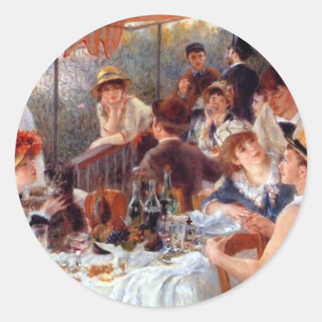 Sticker Rond Renoir : Déjeuner de la fête nautique (Devant)