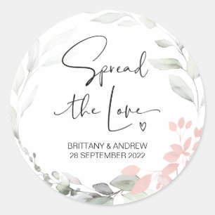 Sticker Rond Répandre l'amour mariage Favor Jam Jar Candle