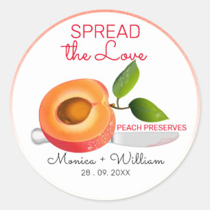 Sticker Rond Répandre l'amour Mariage Peach