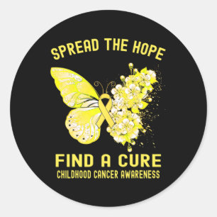 Sticker Rond Répandre L'Espoir Trouver Un Traitement Du Cancer 