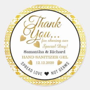 Sticker Rond Répandre Love Gold Aztec Merci Motif Tribal