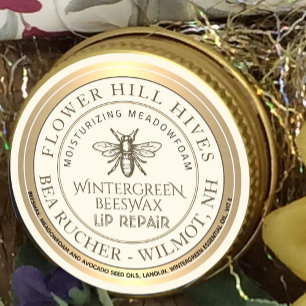 Sticker Rond Réparation de la lèvre de cire d'abeille en hiver