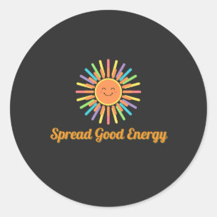 Sticker Rond Répartir une bonne énergie   Conception rétro posi