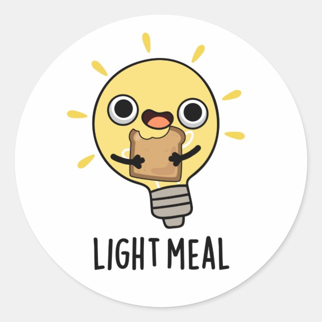 Sticker Rond Repas léger amusant Puce électrique (Devant)