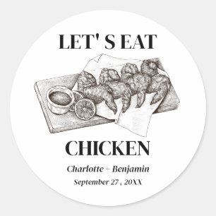 Sticker Rond Repas Mariage au poulet de la carte Place