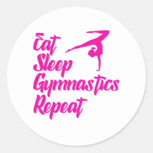 Sticker Rond répéter la gymnastique du sommeil de mangeur