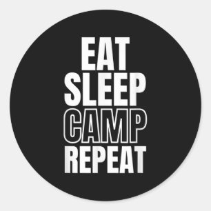 Sticker Rond Répéter le camp de sommeil