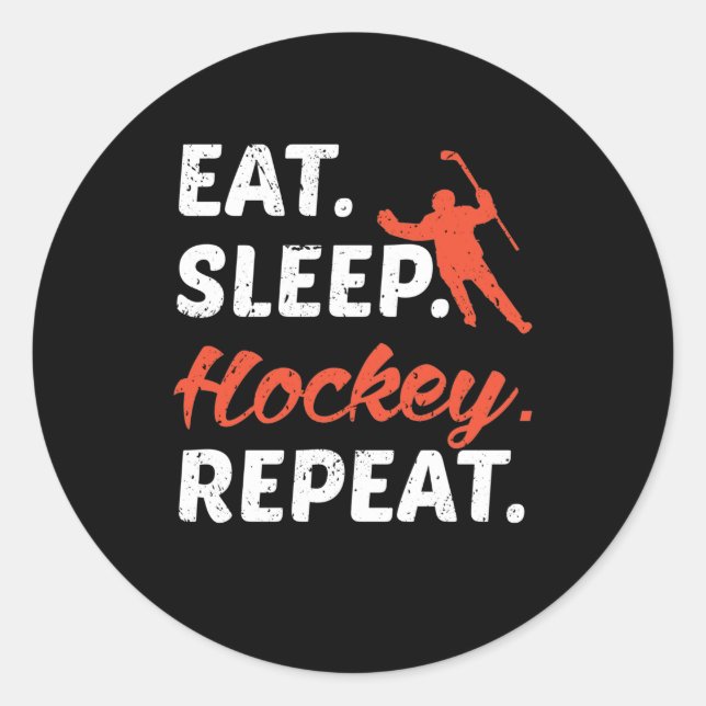 Sticker Rond Répéter le hockey du sommeil (Devant)