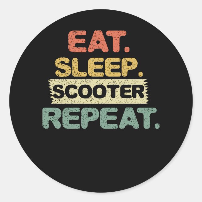 Sticker Rond Répétition du scooter de sommeil de Mat (Devant)