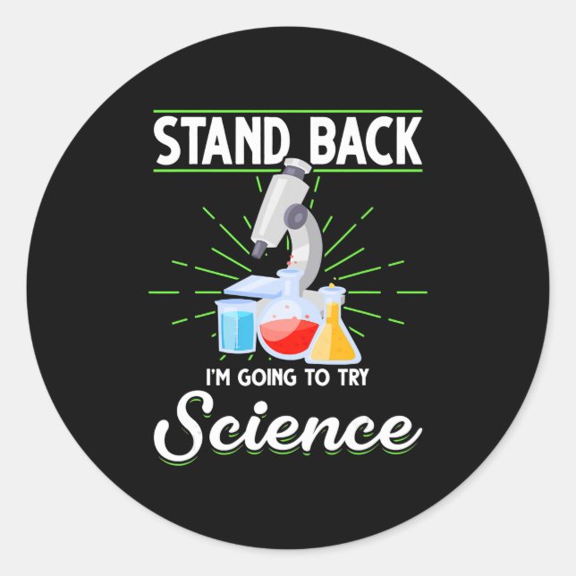 Sticker Rond Reposez-vous Je vais essayer Science Biologie Cade (Devant)