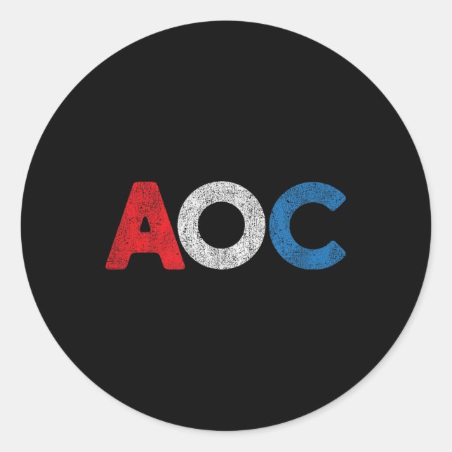 Sticker Rond Représentant Alexandria Ocasio-cortez Aoc (Devant)
