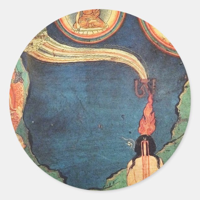 Sticker Rond Représentation Bouddhiste Tibétaine Du Tummo (Devant)