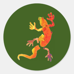 Sticker Rond Reptile de lézard de gecko d'eco de faune