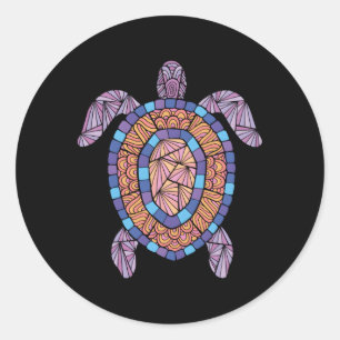 Sticker Rond Reptile de nouveauté de tortue arrière