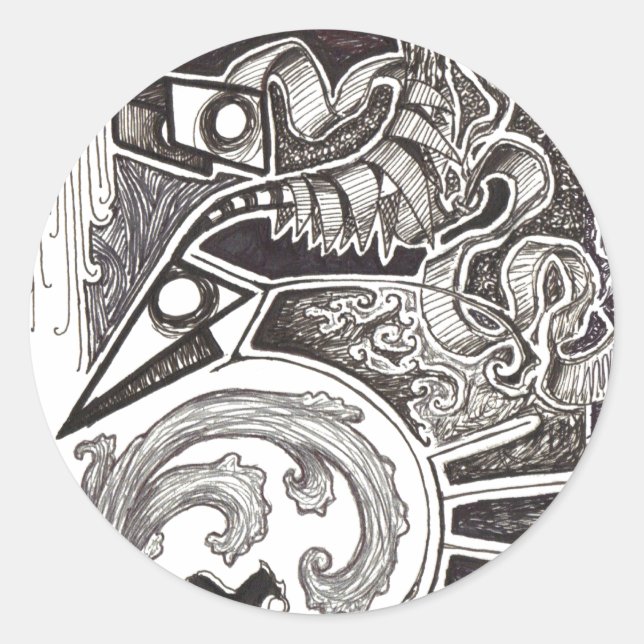 Sticker Rond Reptiles Abstraits (Devant)