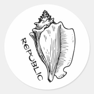 Sticker Rond République de conch