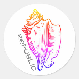 Sticker Rond République de conch