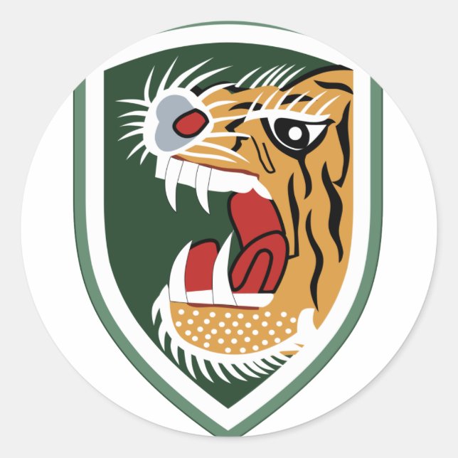 STICKER ROND RÉPUBLIQUE DE CORÉE DIVISION TIGRE MILITAIRE PATCH (Devant)